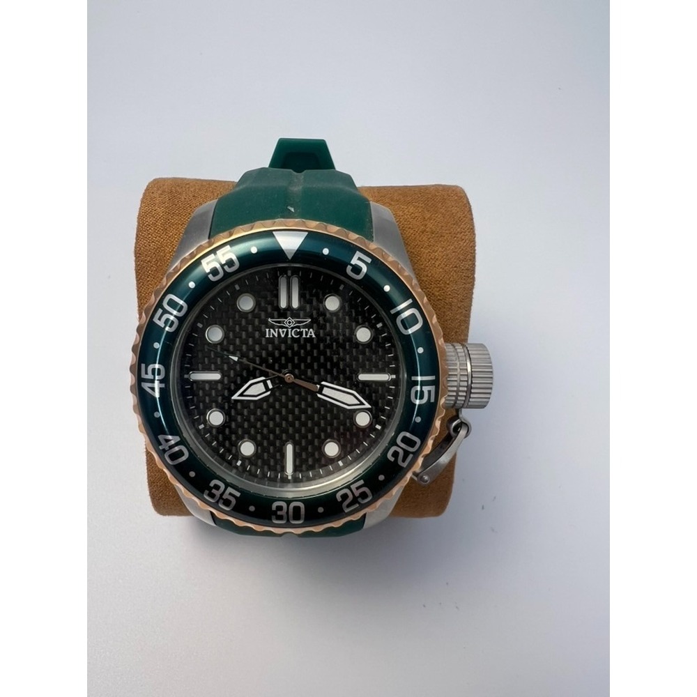 #W008 Invicta Pro Diver Medusa 32963 Men's Quartz 50mm Green Silicone Watch